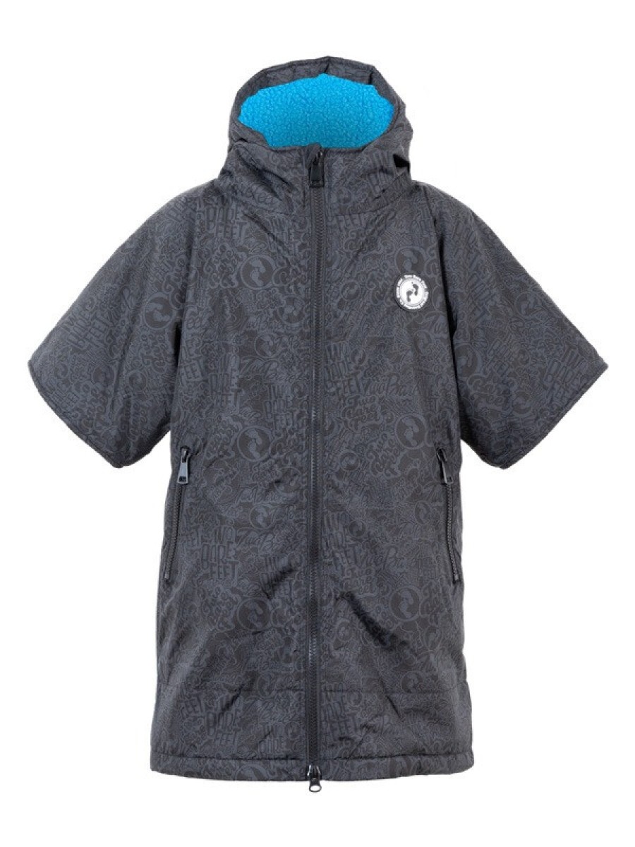 Two Bare Feet Classic Print Kids Changing Robe Sky Blue Waterproof and