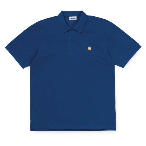 Carhartt Wip S/S Chase Pique Polo Shirt Dark Nay / Gold - Penloe Carhartt Wip S/S Chase Pique Polo Shirt Dark Nay / Gold - Penloe