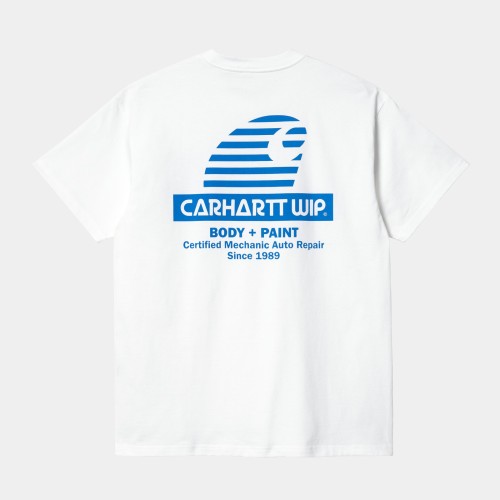 Carhartt WIP S/S Mechanic T-Shirt White / Blue ,100% Organic