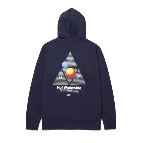 HUF Video Format Triple Triangle Hoodie Navy Blue - Penloe