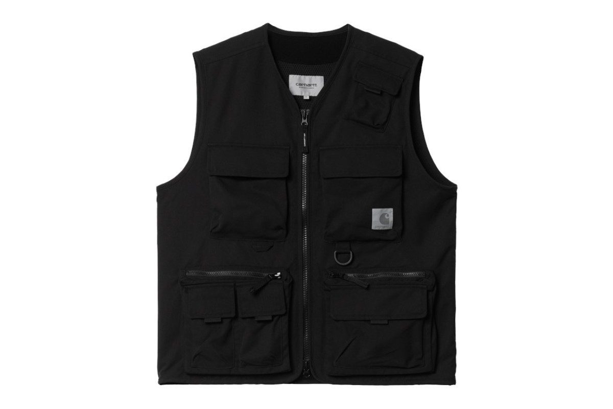 Carhartt WIP Elmwood Vest Black, 100% Polyester Mechanical Stretch, 5.3 ...