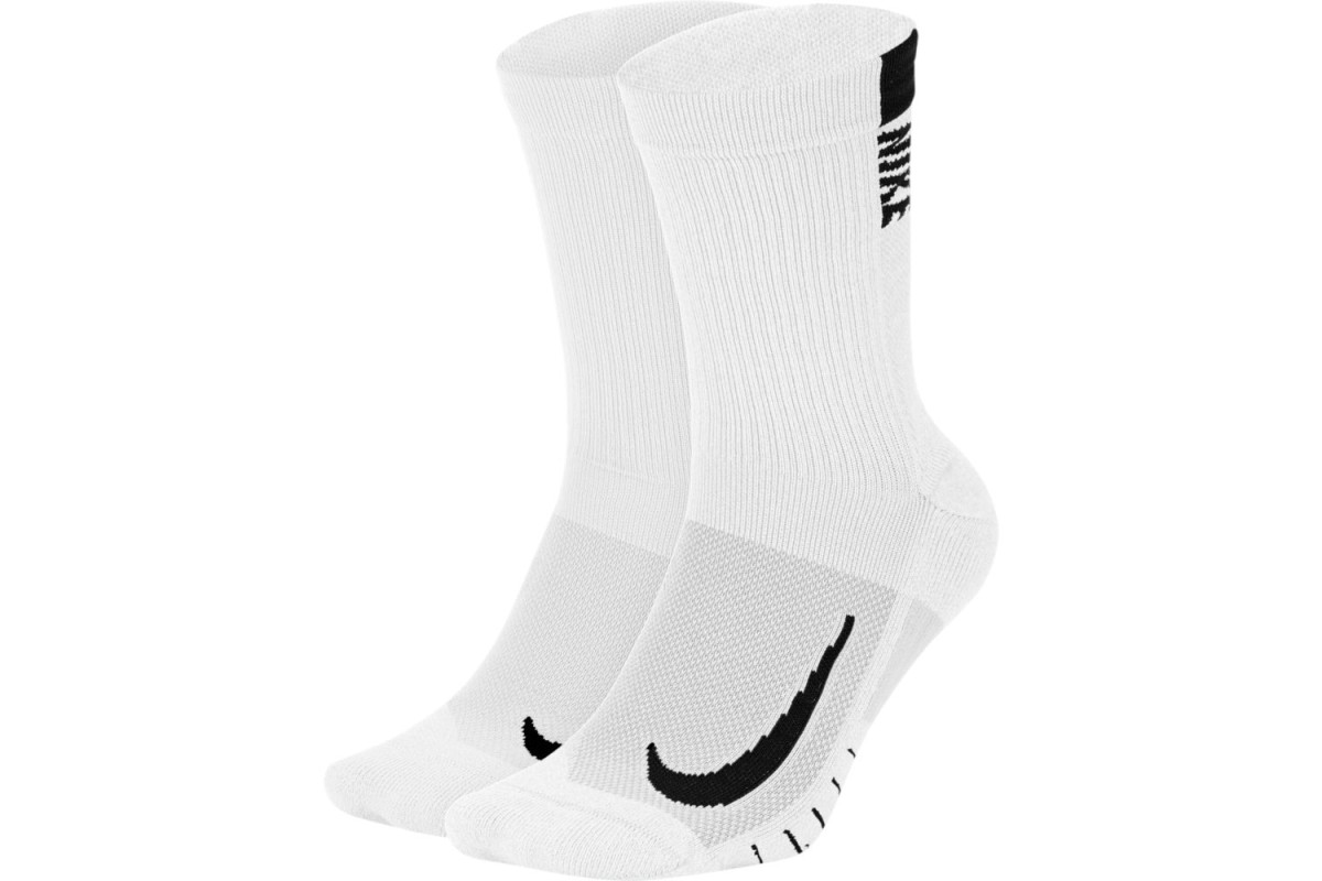 Nike Multiplier Crew Socks White (2 Pairs) Run tall in the Nike ...