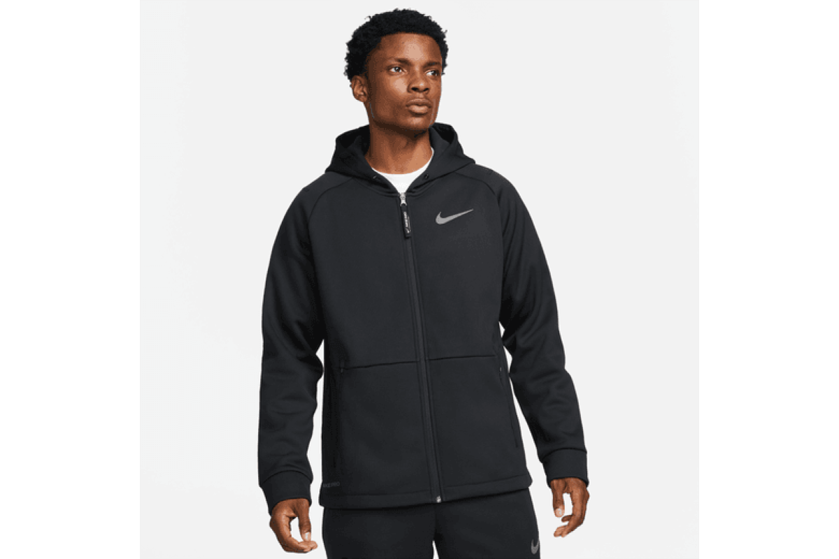 Nike Pro Therma-FIT Jacket Black / Grey Shrug off the chill before and ...