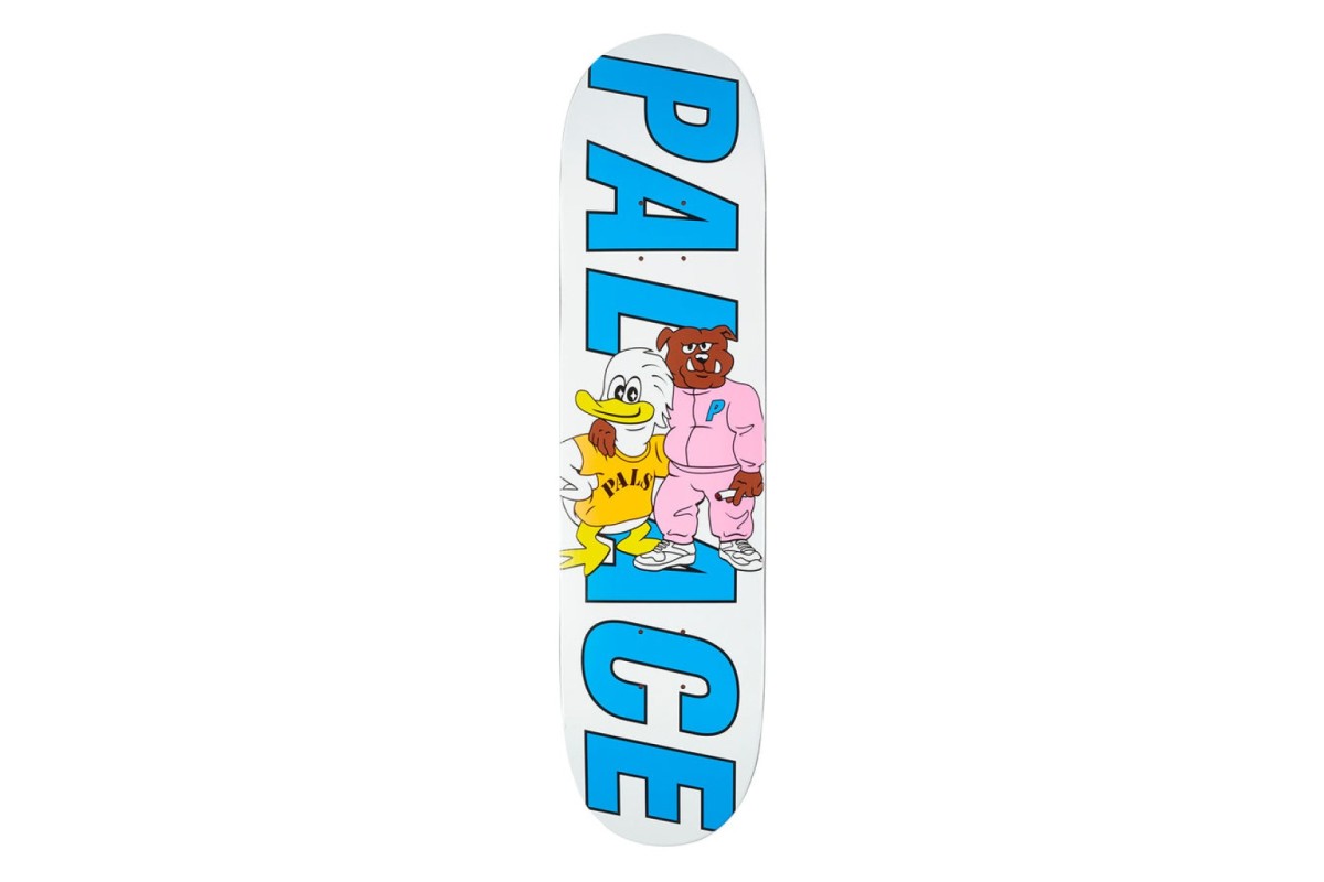 Palace Skateboards Duck  Dog S29 Deck White All decks from Penloe come  with a free sheet of grip Penloe