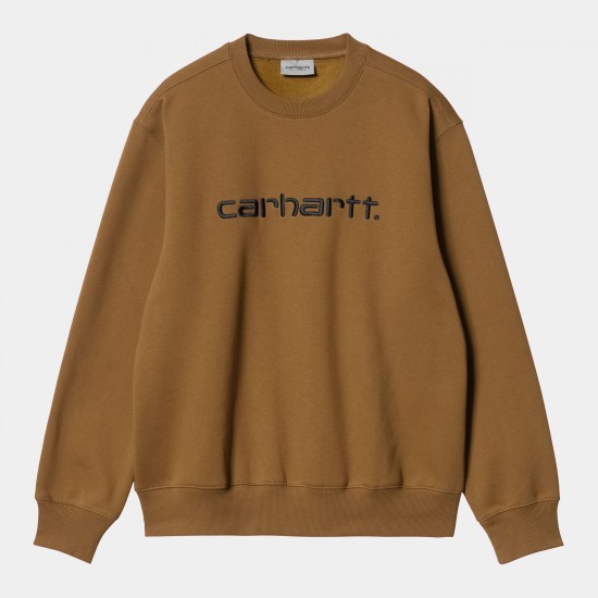 Carhartt WIP Carhartt Logo Sweatshirt Hamilton Brown / Black