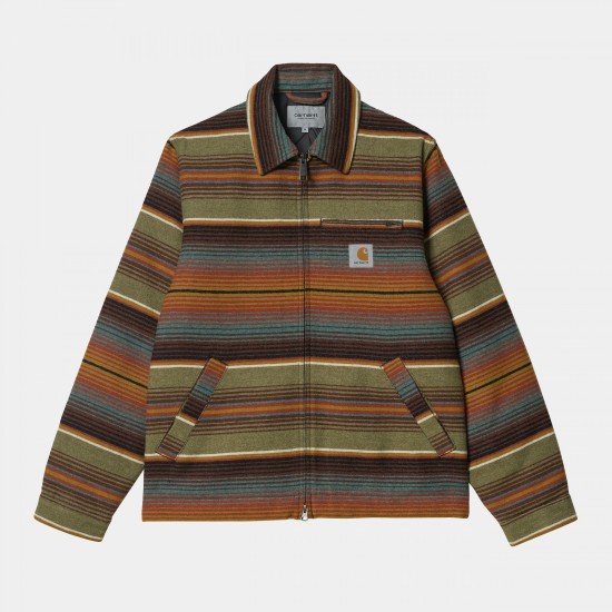 Carhartt WIP Detroit Wool Twill Tuscon Jacket Stripe / Dollar Green