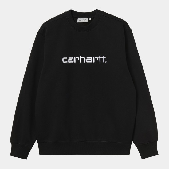 Carhartt WIP Embroidered Crew Sweatshirt Black / White