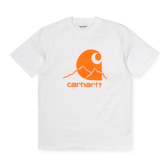 Carhartt Wip S/S Outdoor C T-Shirt White / Pop Orange