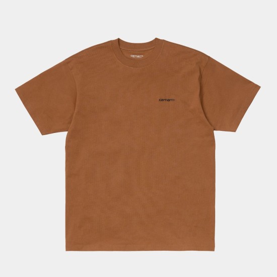 Carhartt WIP S/S Script Embroidery T-Shirt Rum Orange / Black