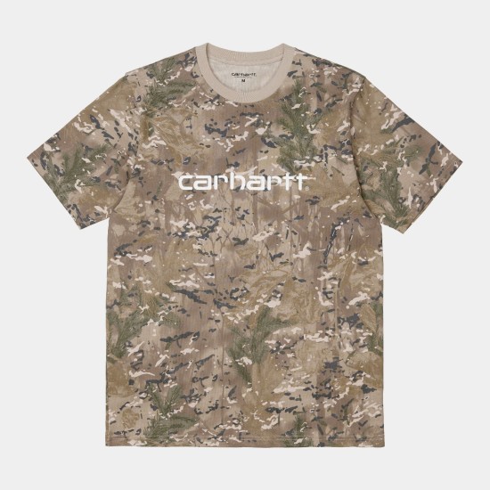 Carhartt WIP S/S Script T-Shirt Desert Camo Combi / White