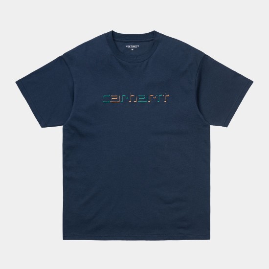 Carhartt WIP S/S Shadow Script T-Shirt Blue