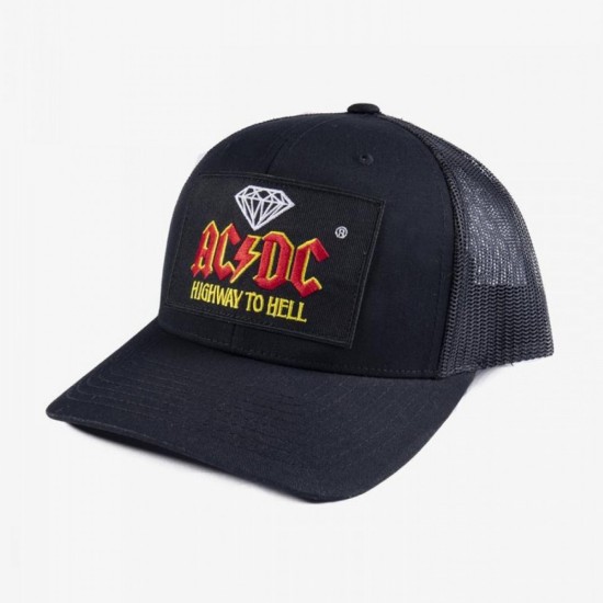 Diamond x ACDC Highway To Hell Trucker Hat Black