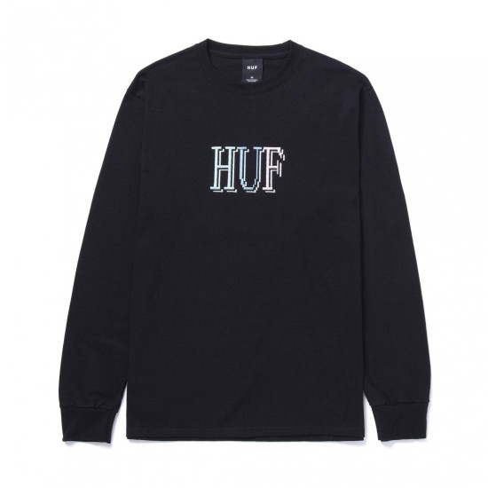 HUF 8-BIT Long Sleeve T-Shirt Black