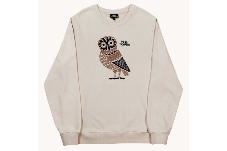 Blue Flowers Owl Sweatshirt
