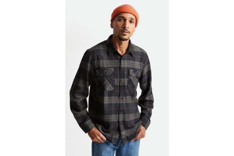 Brixton Bowery Flannel Shirt Black