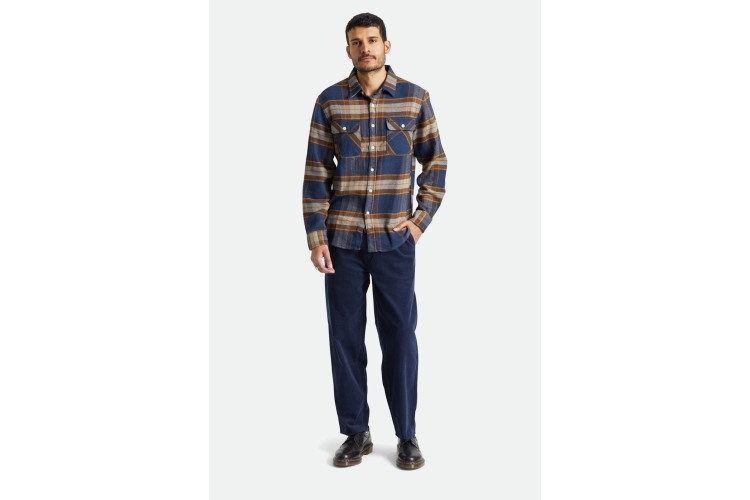 Brixton Bowery Flannel Shirt Joe Blue