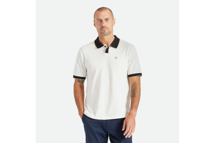 Brixton Proper Polo Shirt Off White / Black