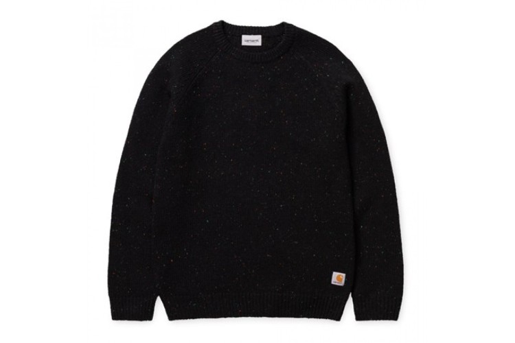 Carhartt Wip Anglistic Knit Sweater Black Heather