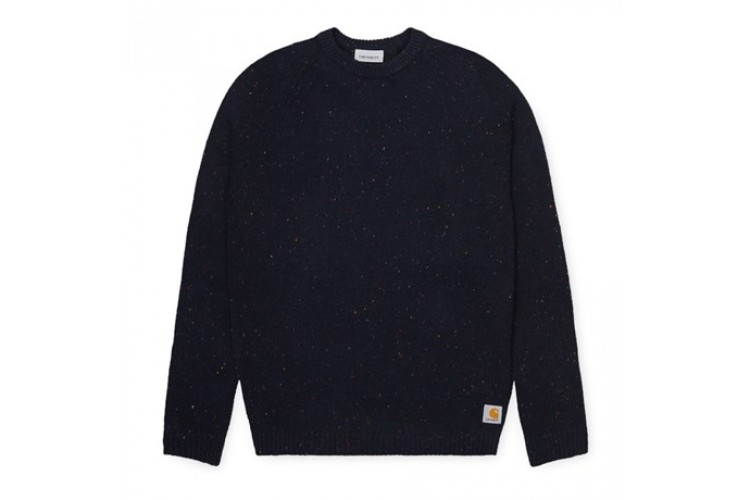 Carhartt Wip Anglistic Knit Sweater Dark Navy Heather