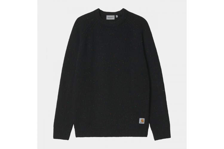 Carhartt WIP Anglistic Lambs Wool Sweater Speckled Black