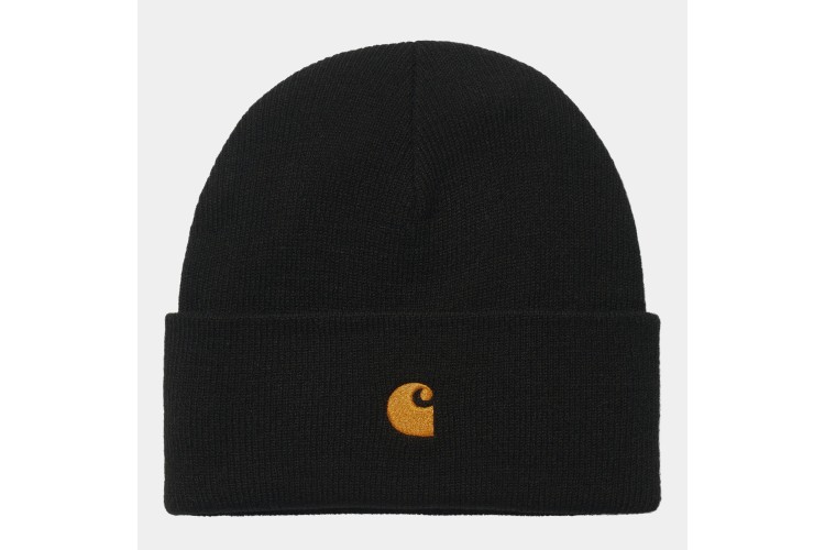 Carhartt WIP Chase Beanie Black / Gold 