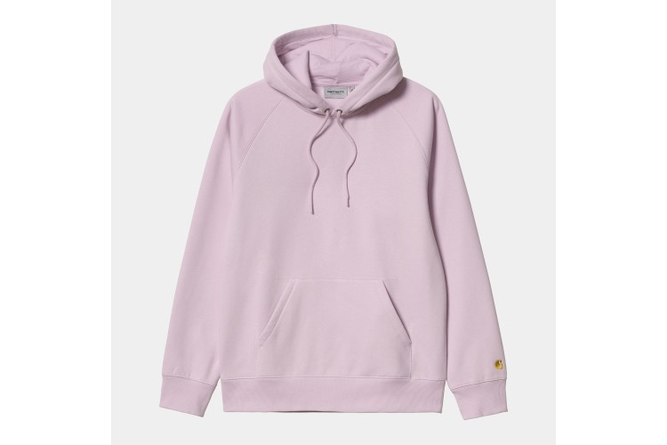 Carhartt WIP Chase Logo Hooded Sweatshirt Pale Quartz / Gold