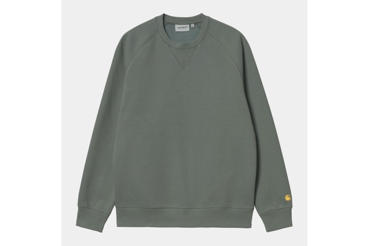 Carhartt WIP Chase Logo Sweatshirt Thyme / Gold