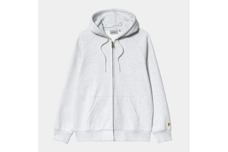 Carhartt WIP Chase Logo Zipped Hooded Sweatshirt Ash