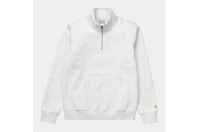 Carhartt WIP Chase Neck Zip Sweatshirt Ash Heather Grey / Gold