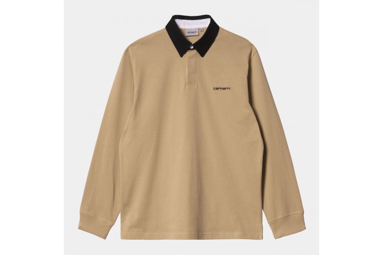 Carhartt WIP Cord Long Sleeve Rugby Top Dusty Hamilton Brown / Black