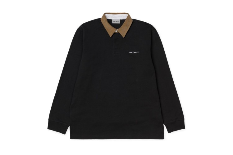 Carhartt Wip Cord Rugby Polo Black / Brown