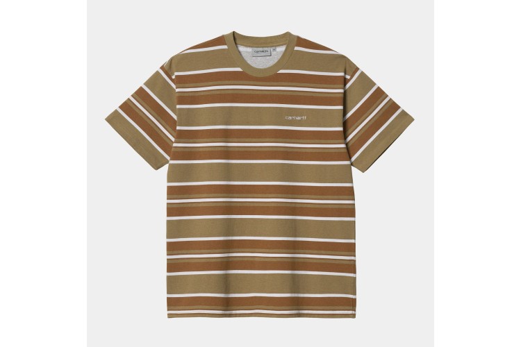Carhartt WIP Corfield Stripe T-Shirt Leather