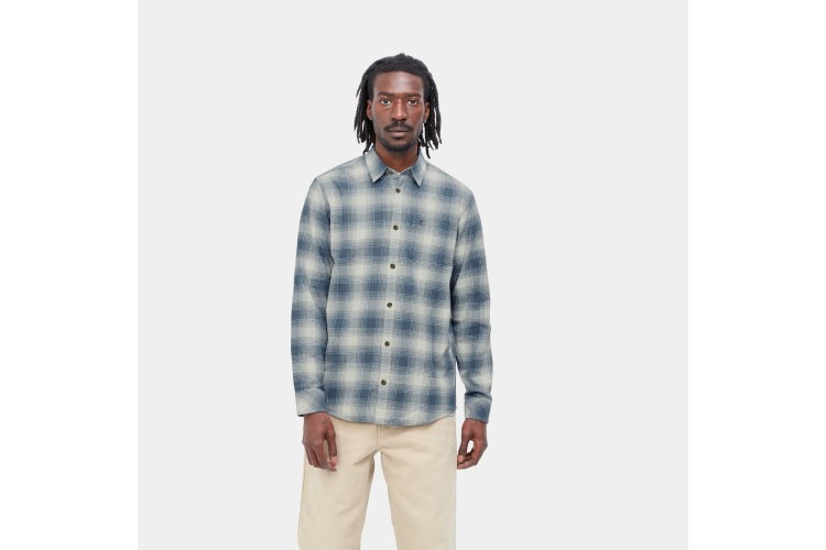 Carhartt WIP Deaver Twill Flannel Shirt Storm Blue