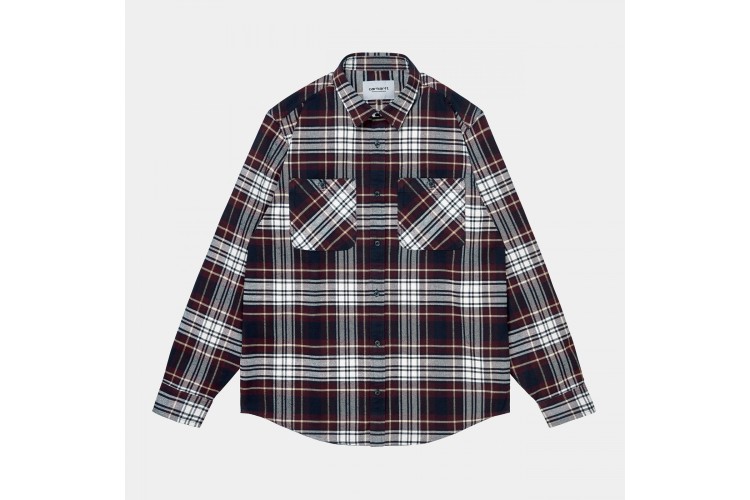 Carhartt WIP Dunbar Long Sleeve Flannel Shirt Wine