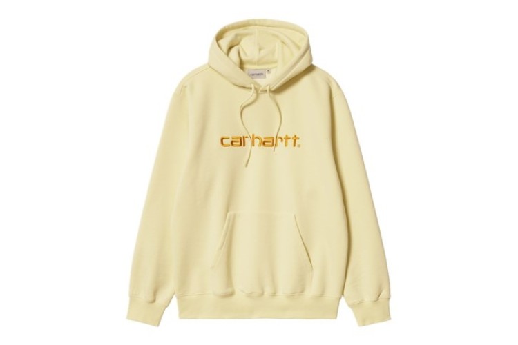 Carhartt WIP Embroidered Hooded Sweatshirt Soft Yellow / Popsicle