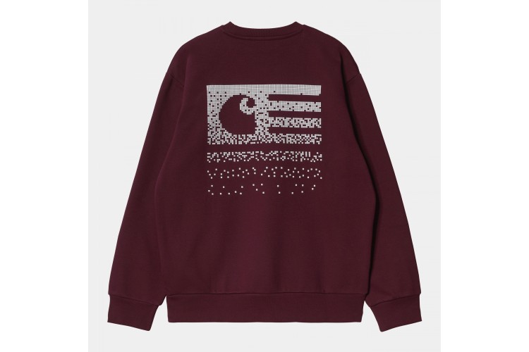 Carhartt WIP Fade State Crew Sweatshirt Wine / White