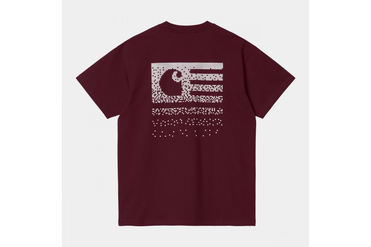 Carhartt WIP Fade State T-Shirt Wine / White