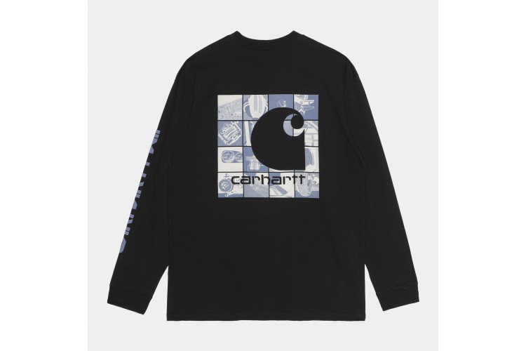Carhartt WIP Grid C Long Sleeved T-Shirt Black