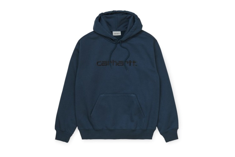 Carhartt Wip Hooded Carhartt Embroidered Sweatshirt Admiral / Black