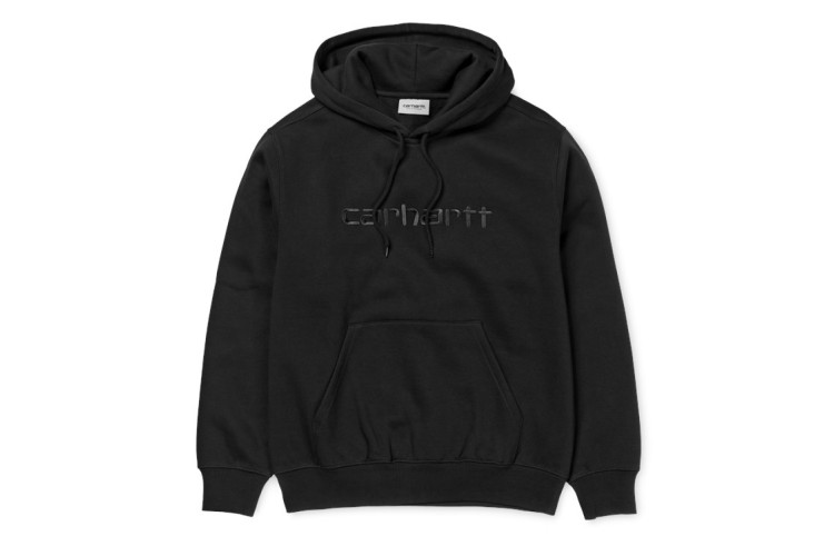 Carhartt Wip Hooded Carhartt Embroidered Sweatshirt Black / Black
