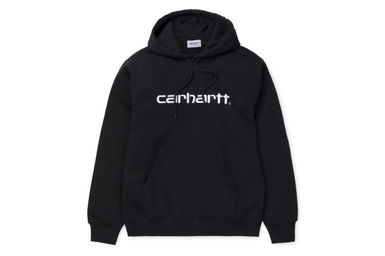 Carhartt Wip Hooded Carhartt Embroidered Sweatshirt Black / White