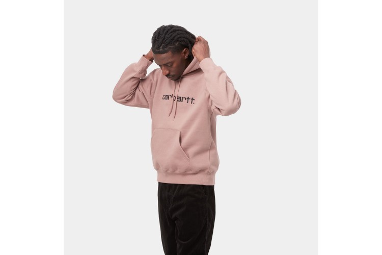 Carhartt WIP Hooded Carhartt Logo Sweatshirt Earthy Pink / Black