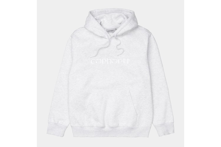 Carhartt WIP Hooded Carhartt Sweatshirt Ash Grey Heather / White