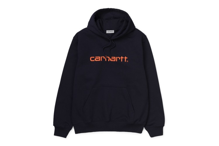 Carhartt Wip Hooded Carhartt Sweatshirt Dark Navy / Orange