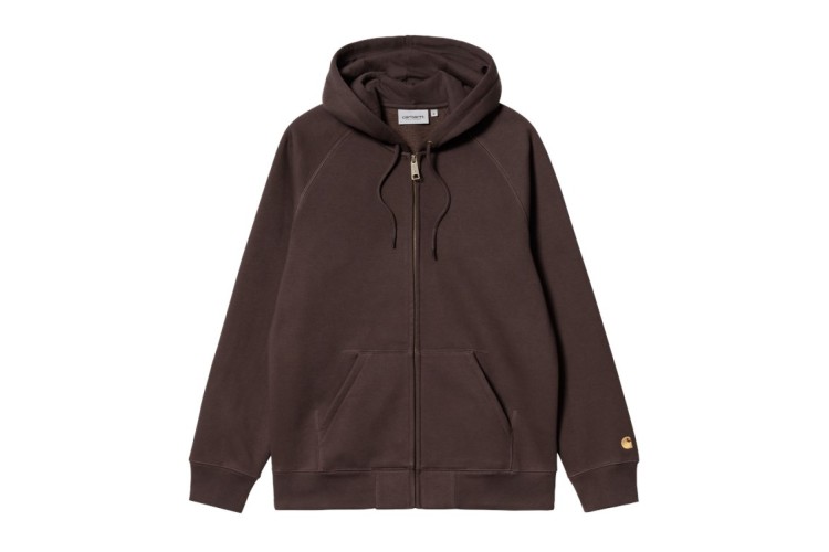 Carhartt WIP Hooded Chase Jacket Dark Umber / Gold