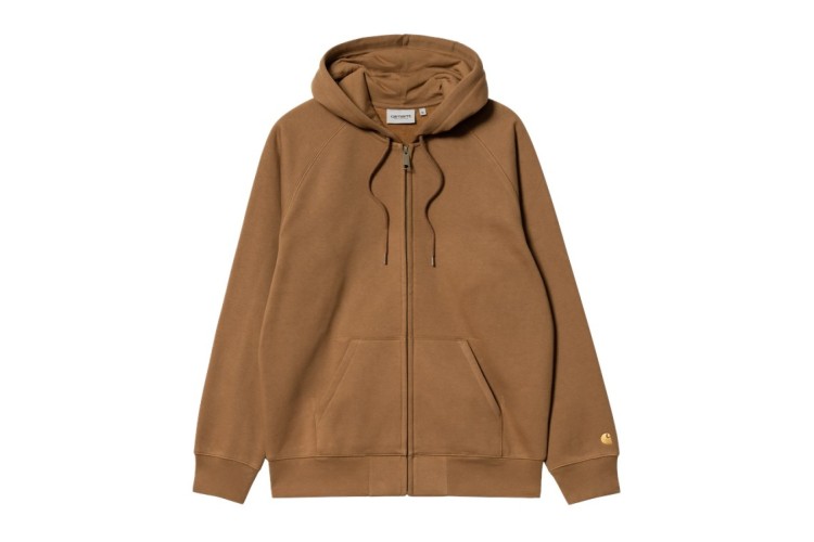 Carhartt WIP Hooded Chase Jacket Hamilton Brown / Gold