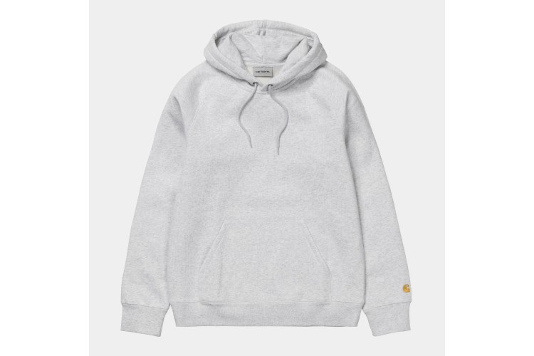 Carhartt WIP Hooded Chase Sweatshirt Ash Heather Grey / Gold