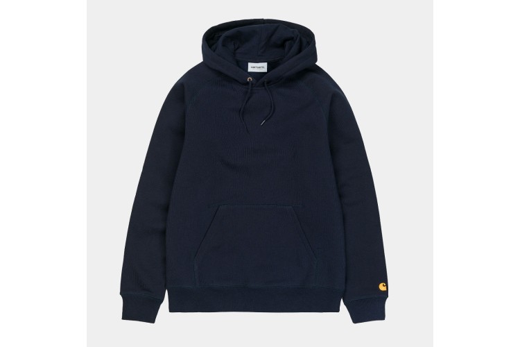 Carhartt WIP Hooded Chase Sweatshirt Dark Navy Blue / Gold