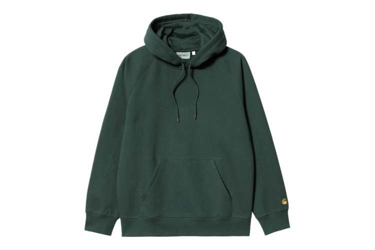 Carhartt WIP Hooded Chase Sweatshirt Juniper Green / Gold