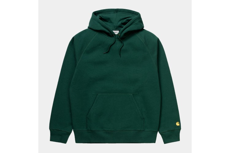 Carhartt WIP Hooded Chase Sweatshirt Treehouse Green / Gold